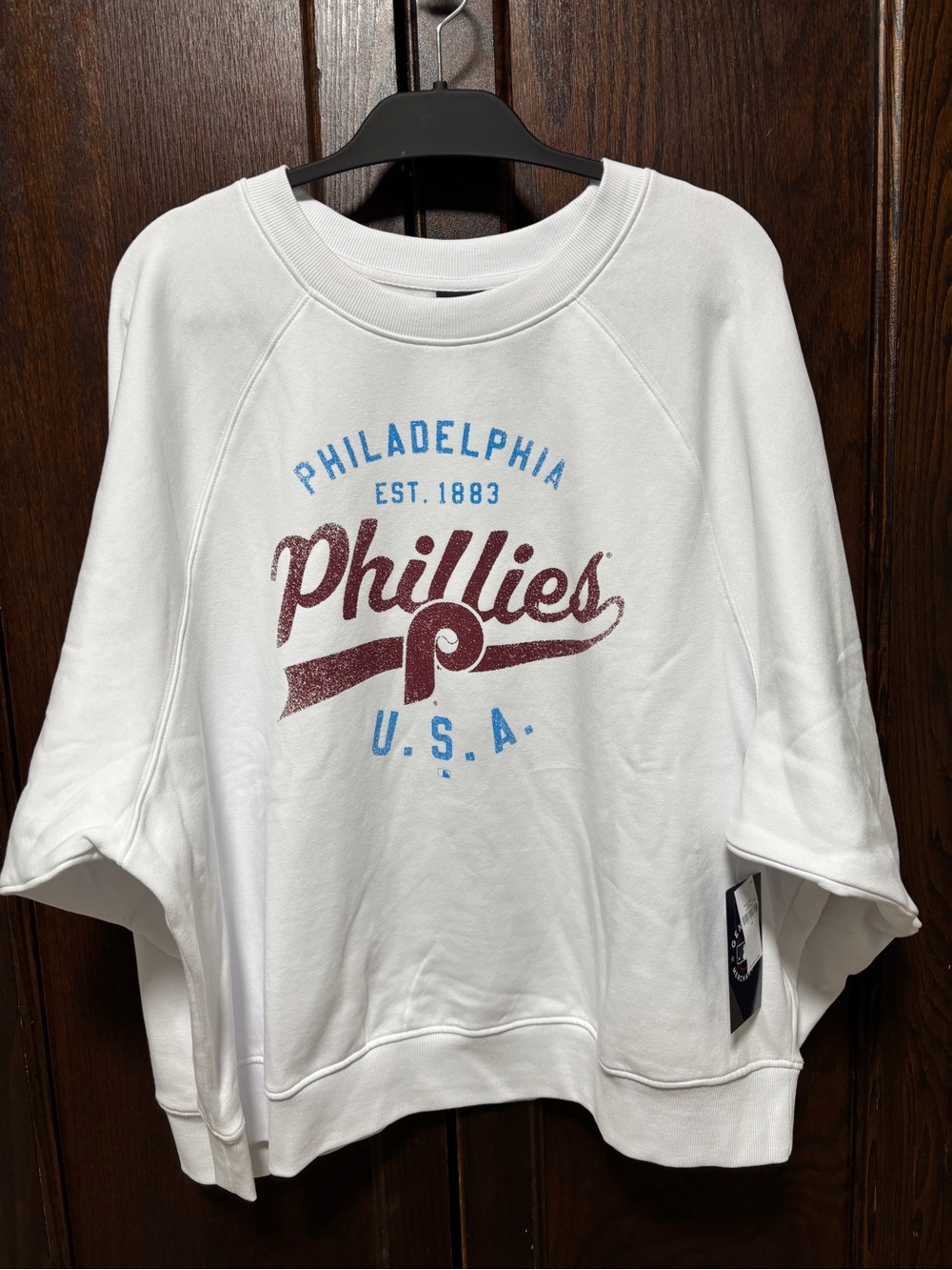 Phillies White Crewneck Sweatshirt size 3X NWT